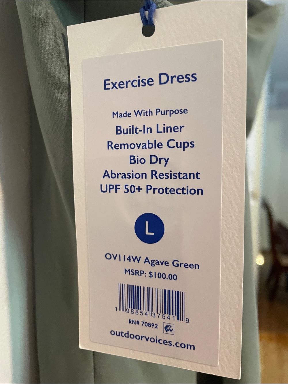 Outdoor Voices Olive Green Mini Dress - Picture 3 of 4